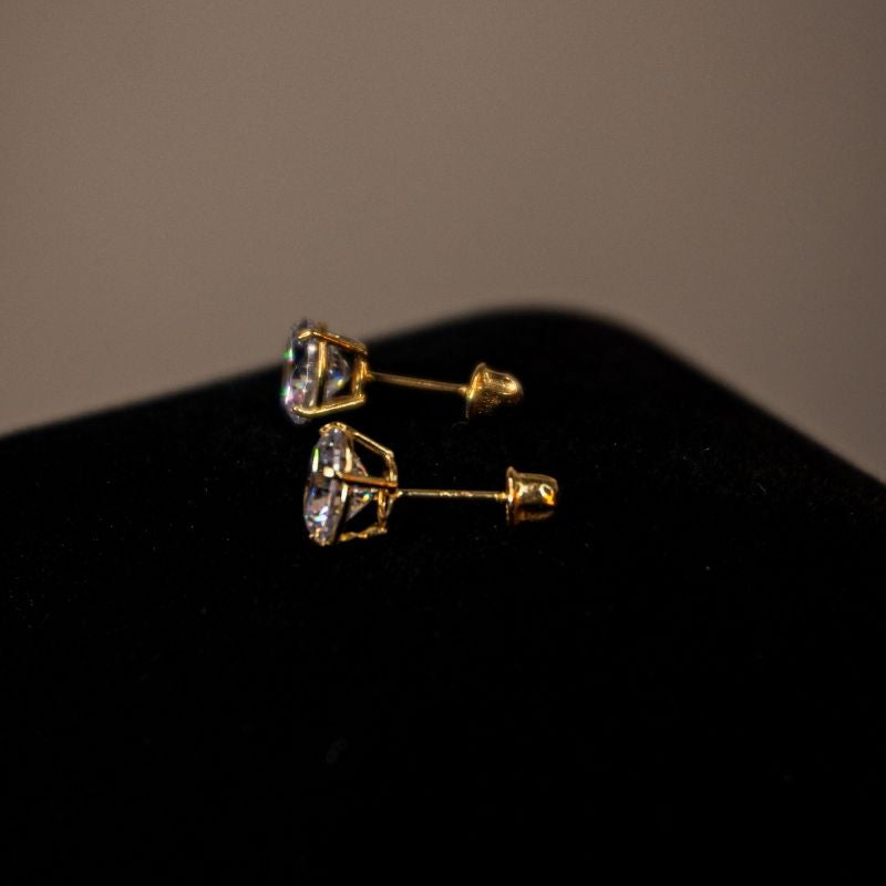14K Stud Earring Gold Circular