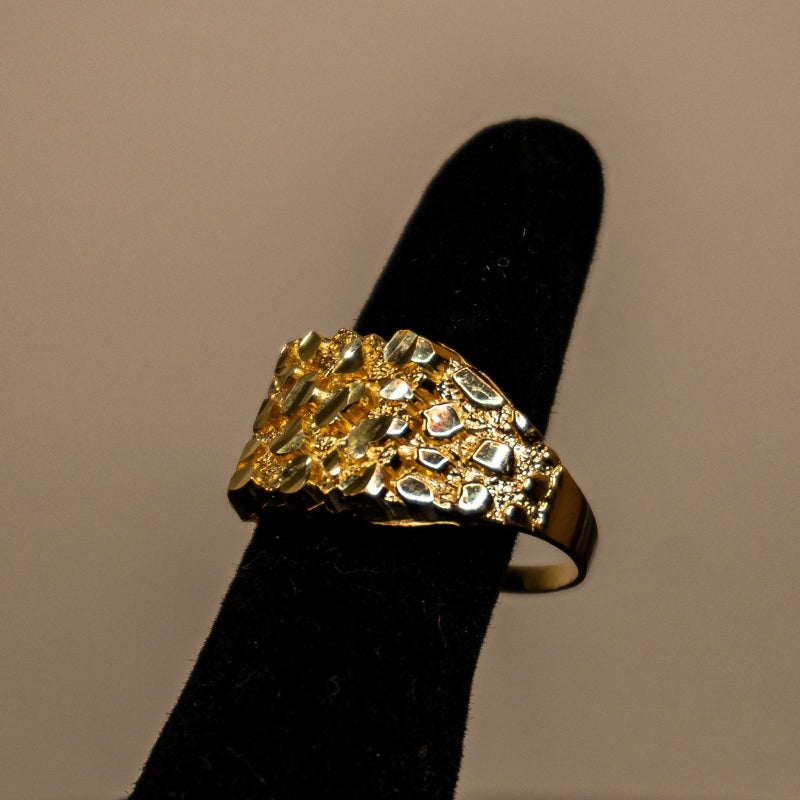 14K Gold Textured Cluster Ring