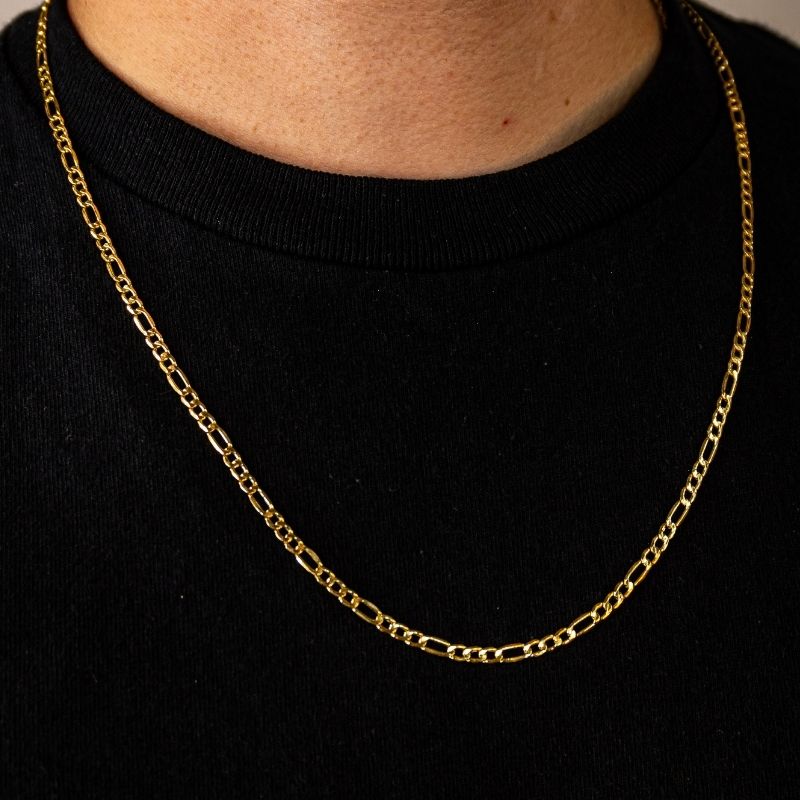 14K Gold Hollow Figaro Chain