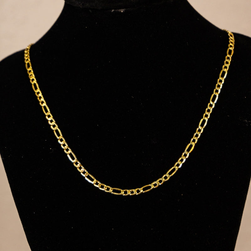 14K Gold Hollow Figaro Chain