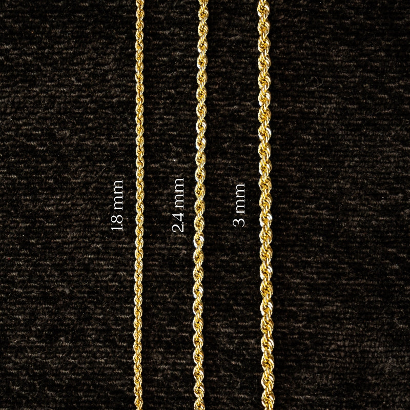 14K Gold Hollow Rope Chain