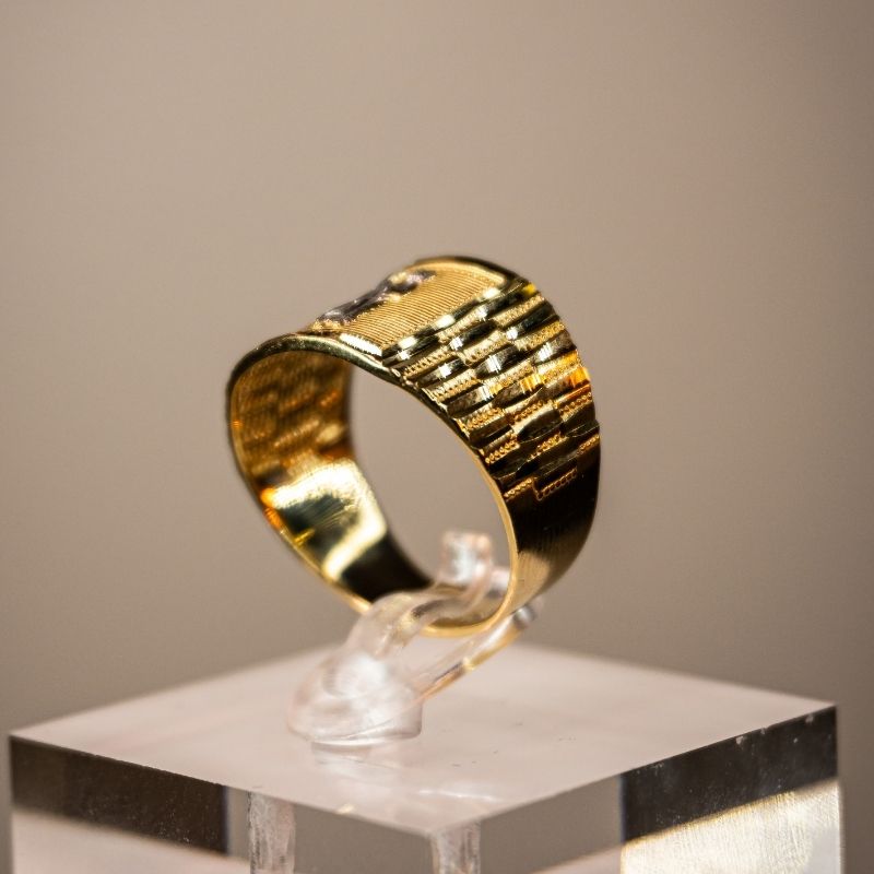 14K Gold San Judas #1 Ring Men