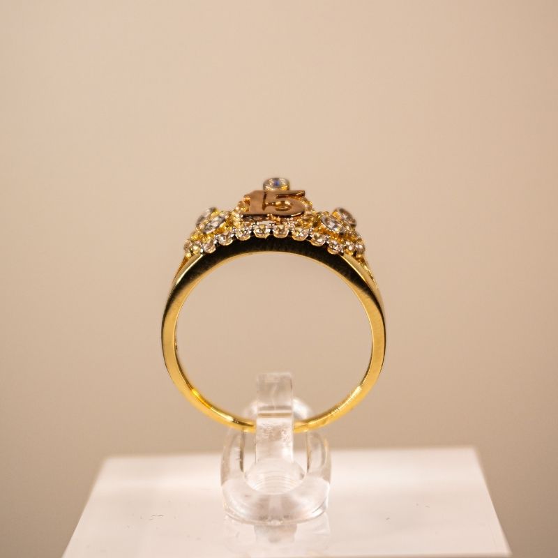 14K Gold Women's XV Ring
