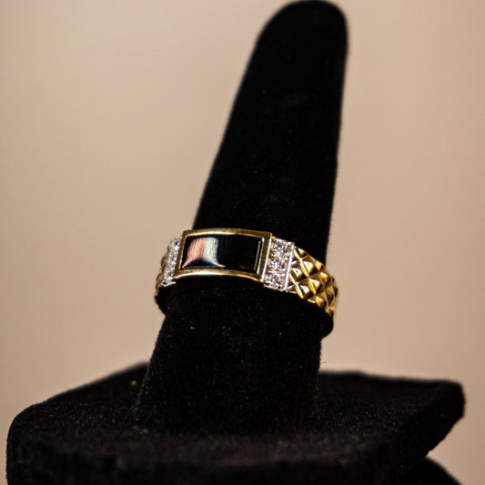 14K Gold Ring With Onyx Stone