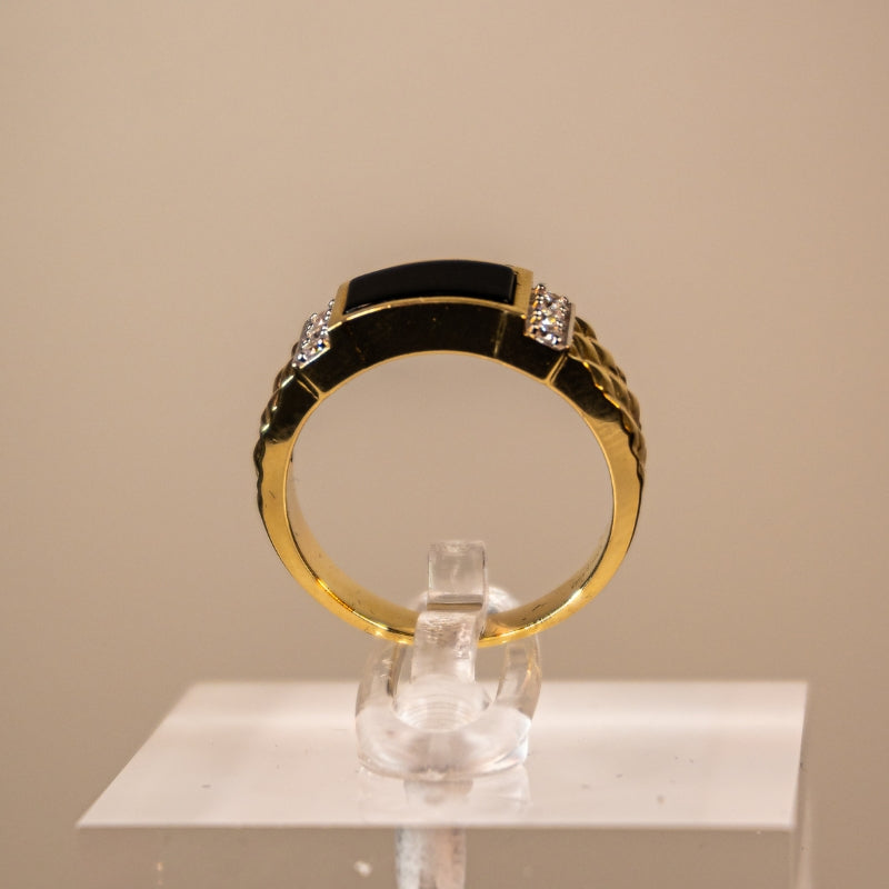 14K Gold Ring With Onyx Stone