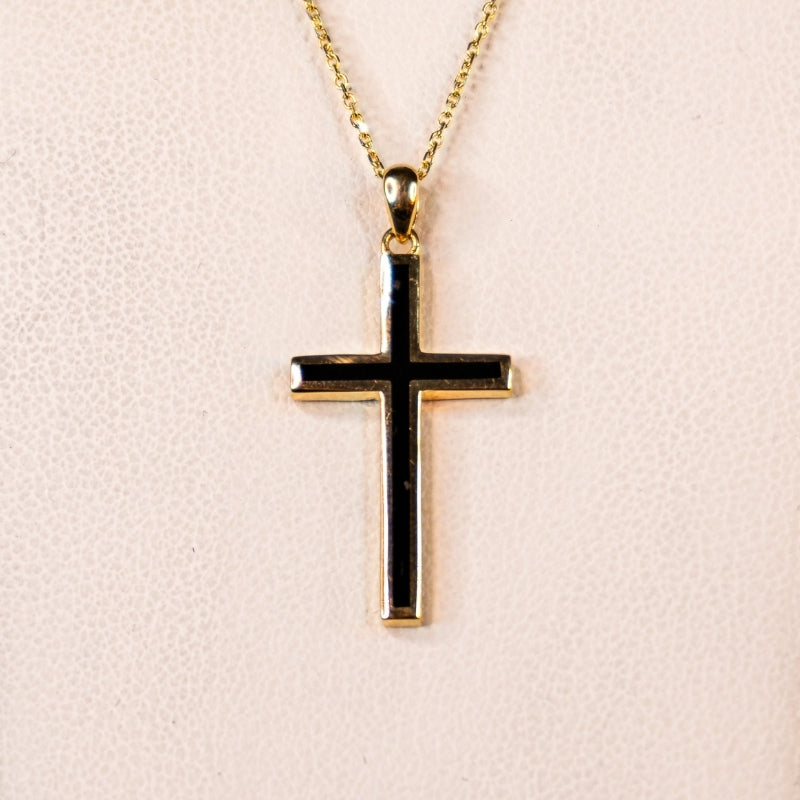 14K Gold Black Cross