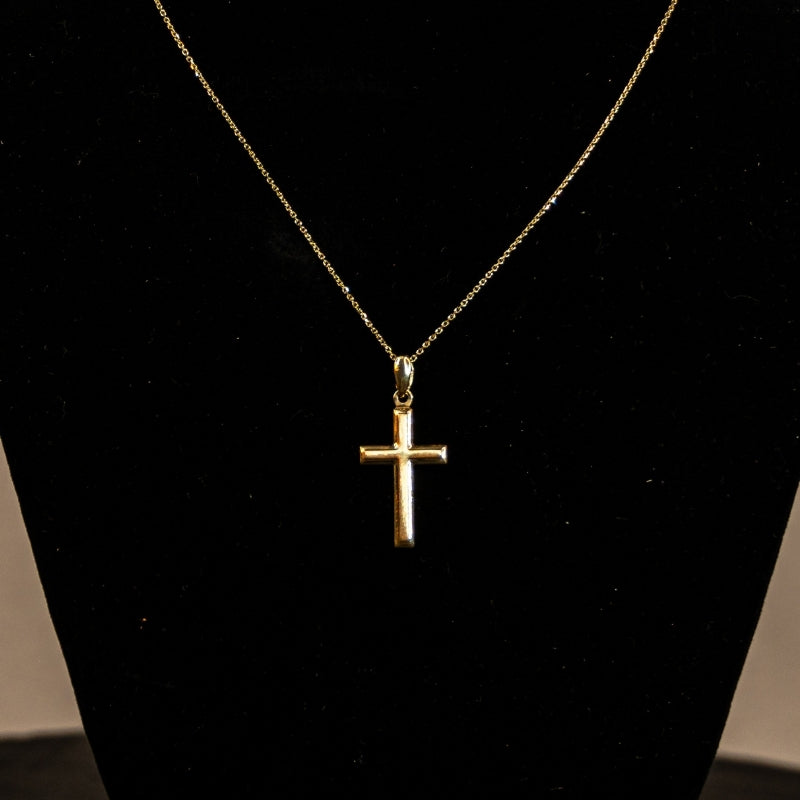 14K Gold Flat Cross Pendant
