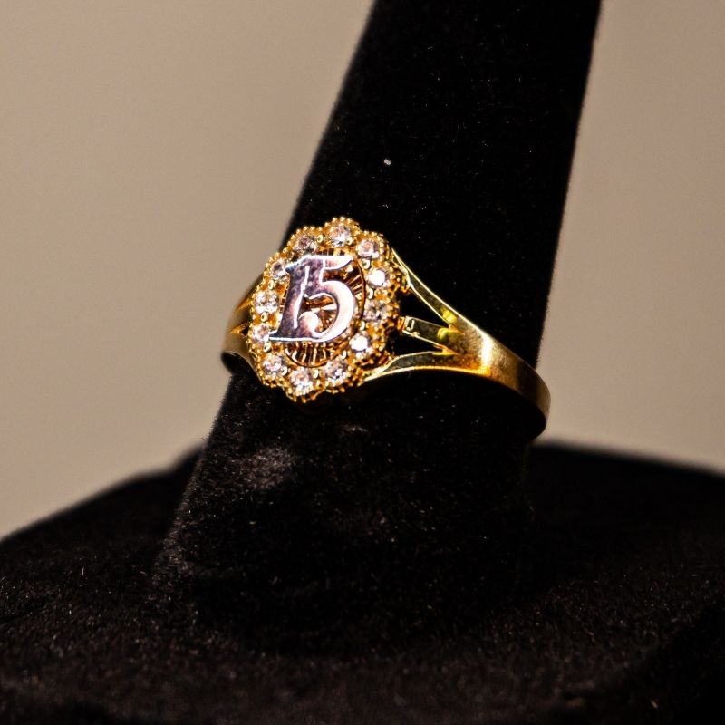 14K Gold Women's XV Ring #2