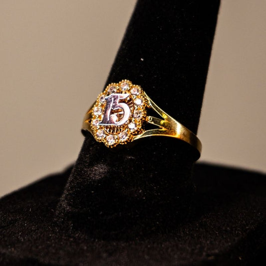 14K Gold Women's XV Ring #2